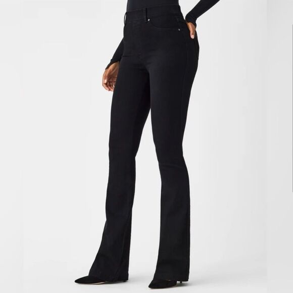 Spanx Pull On Stretch Flare Jeans Black XS - Picture 11 of 12